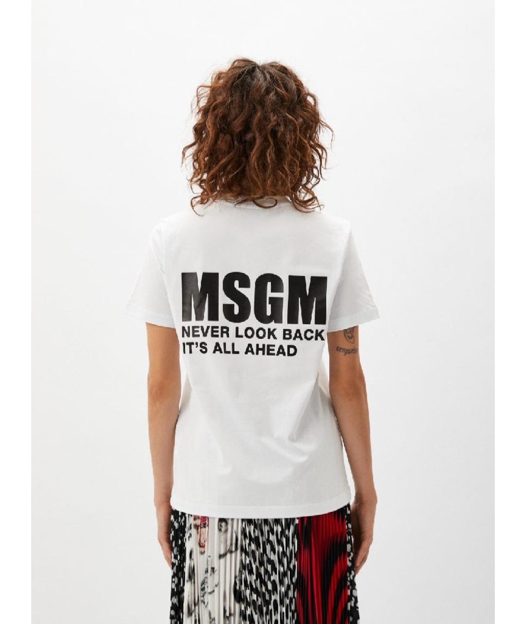 MSGM Белая хлопковая футболка, фото 2