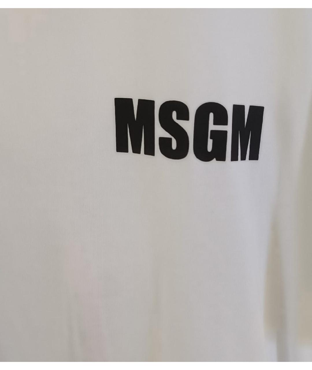 MSGM Белая хлопковая футболка, фото 4