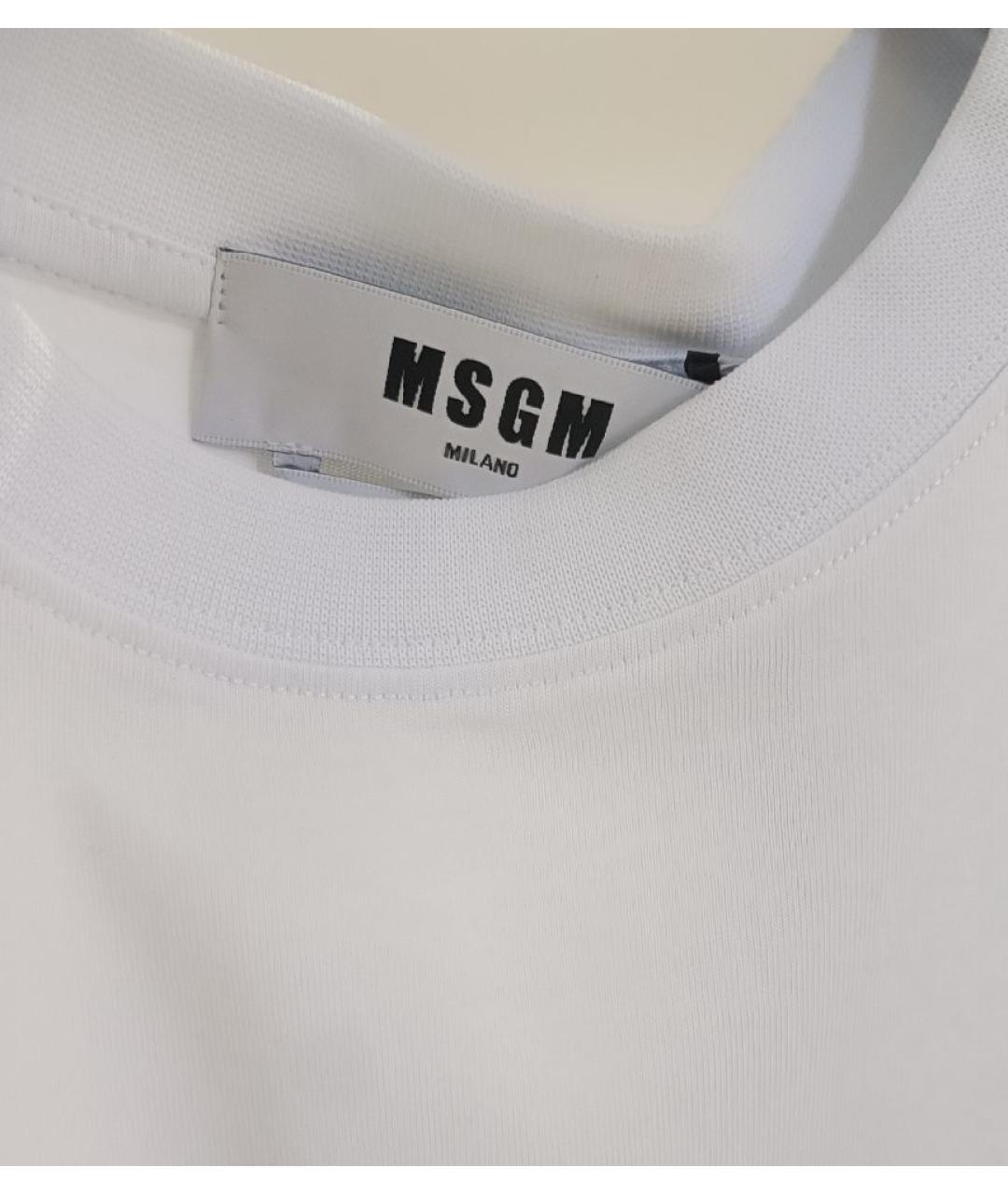MSGM Белая хлопковая футболка, фото 3