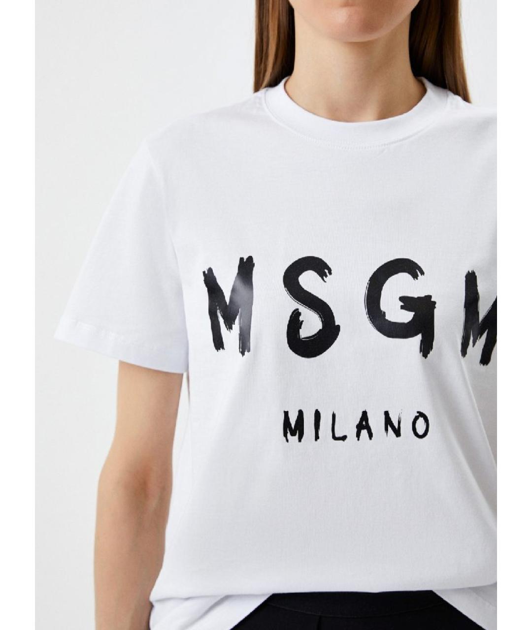 MSGM Белая хлопковая футболка, фото 6