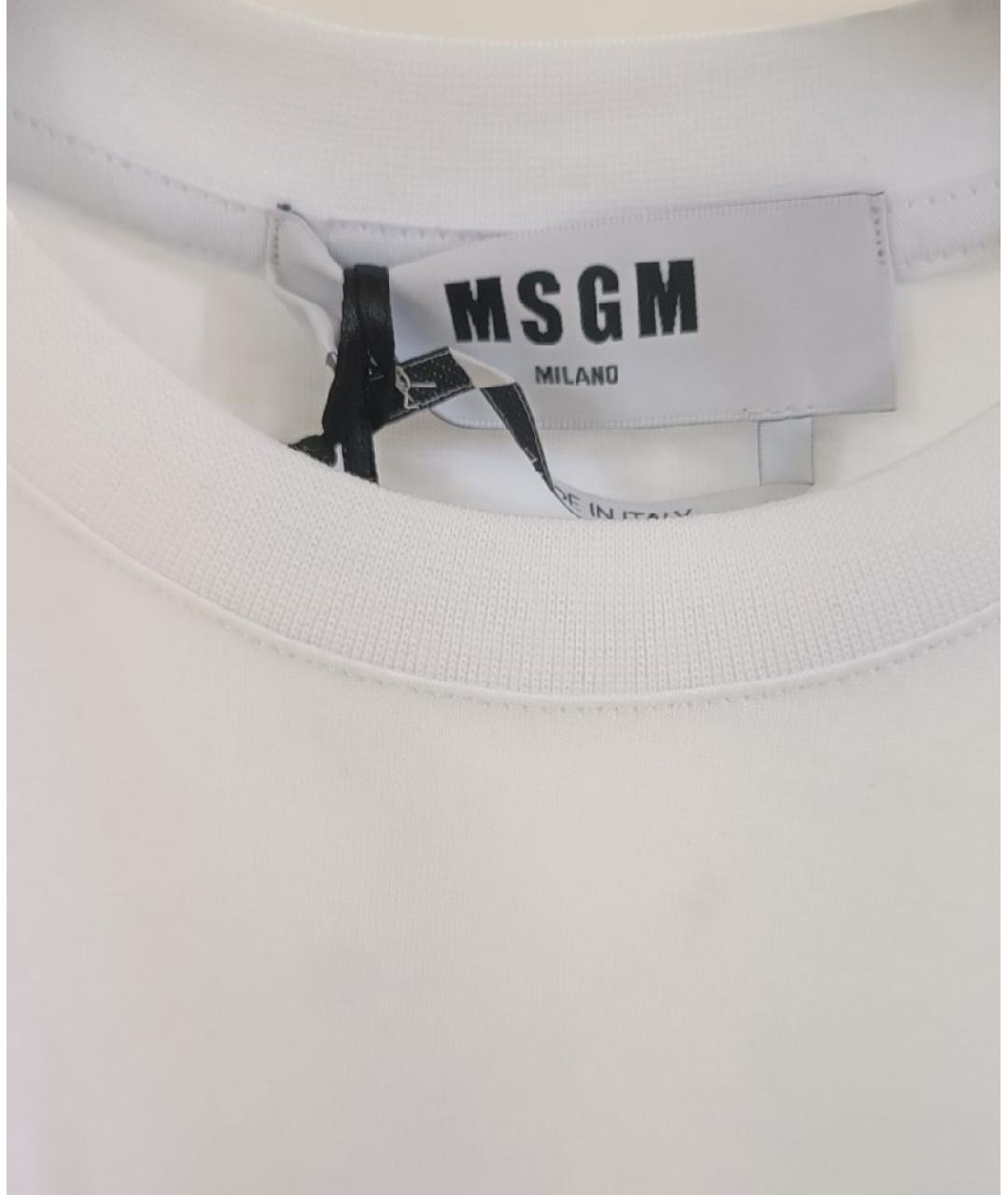 MSGM Белая хлопковая футболка, фото 3