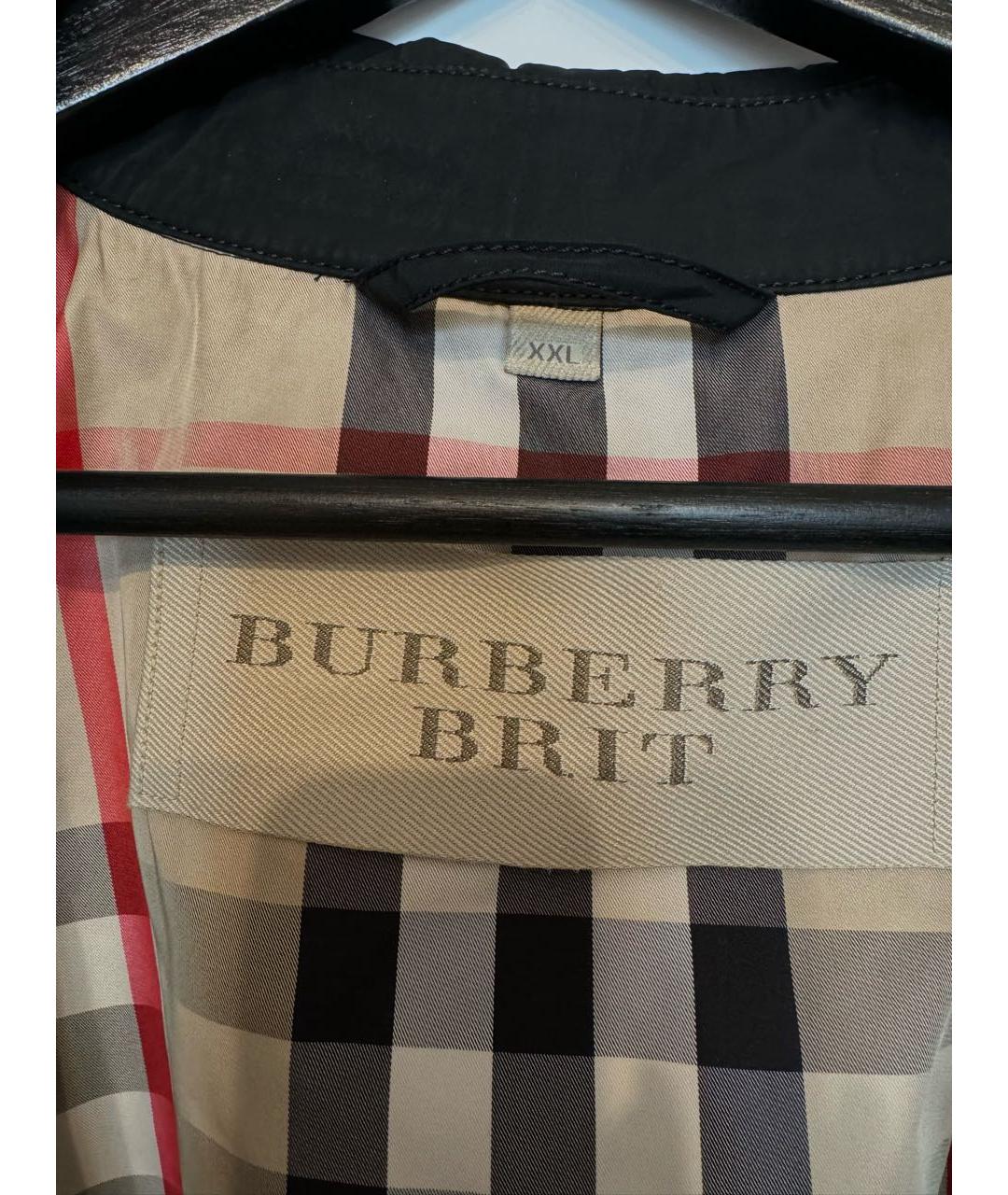 BURBERRY Черный полиэстеровый тренч / плащ, фото 3
