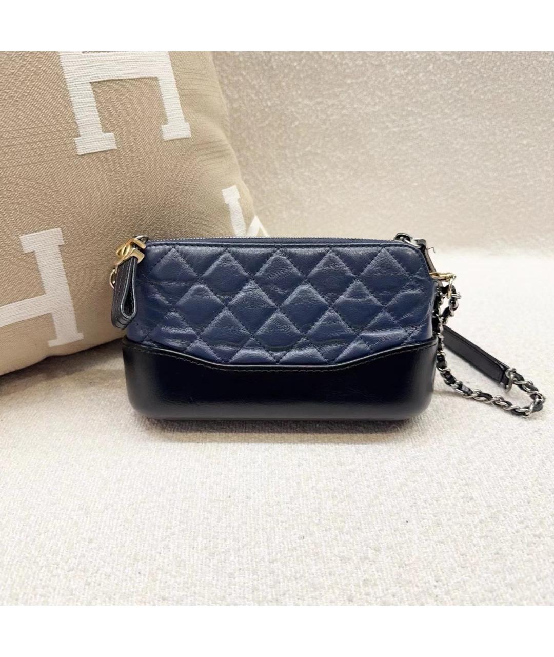 CHANEL Темно-синяя кожаная сумка через плечо, фото 3