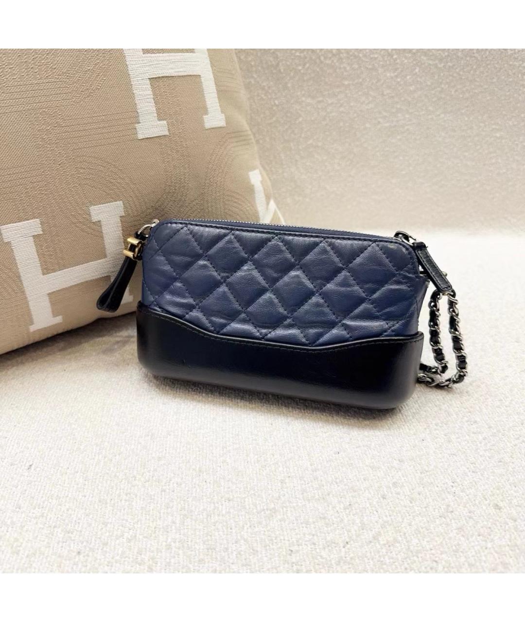 CHANEL Темно-синяя кожаная сумка через плечо, фото 6