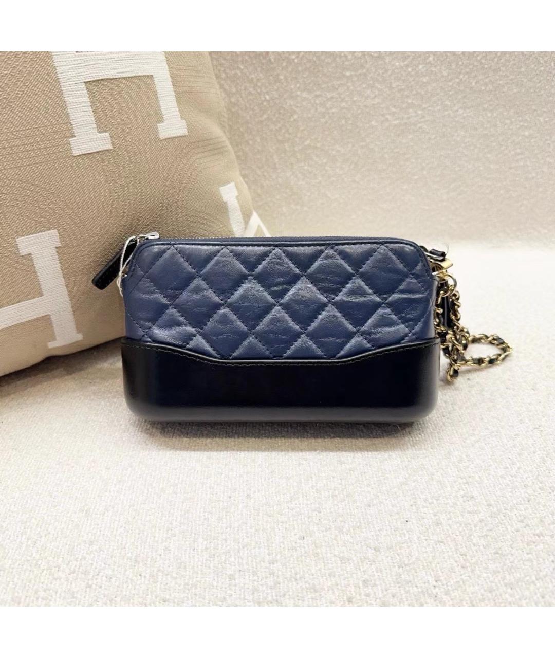 CHANEL Темно-синяя кожаная сумка через плечо, фото 2