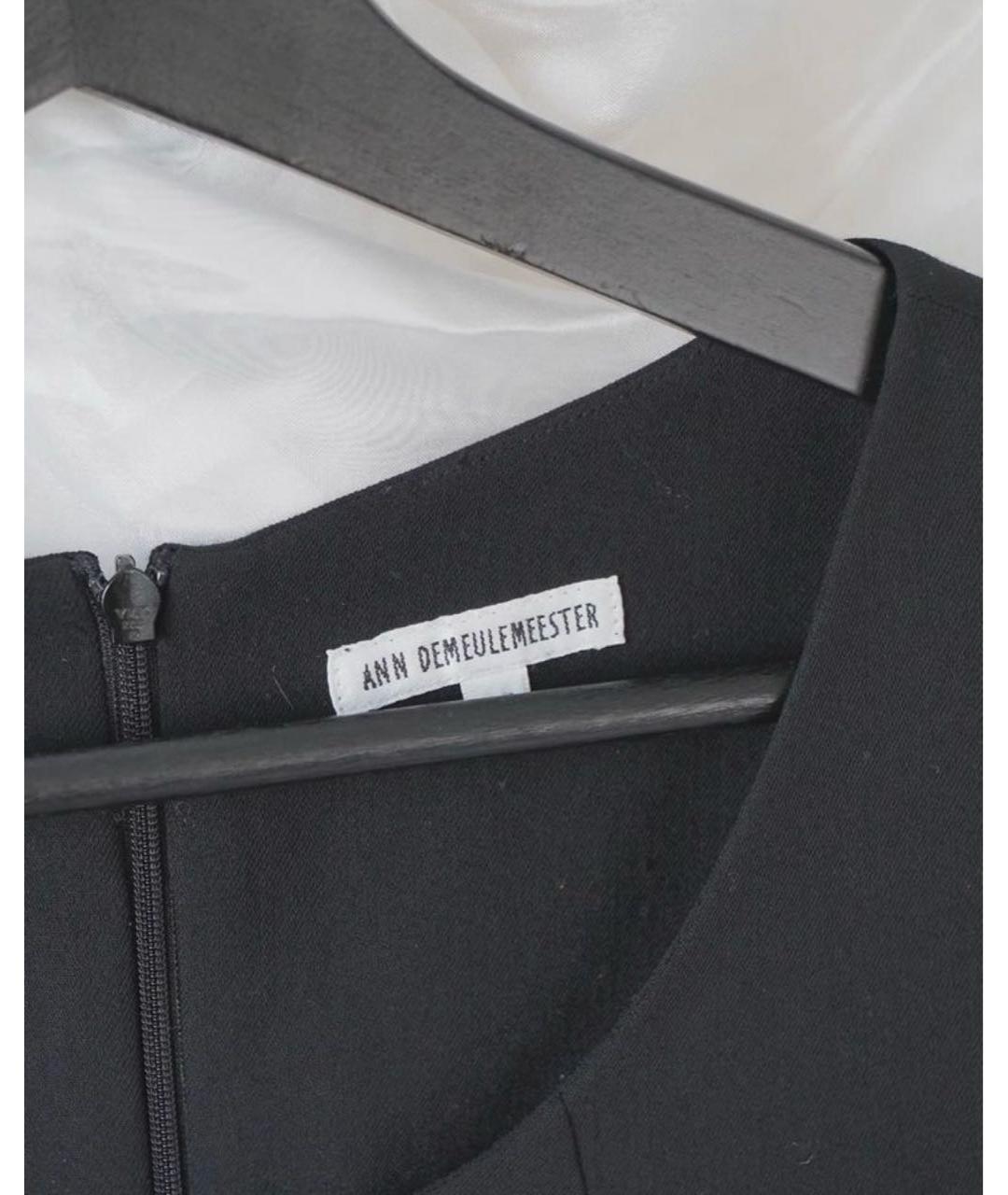 ANN DEMEULEMEESTER Черное хлопковое повседневное платье, фото 3