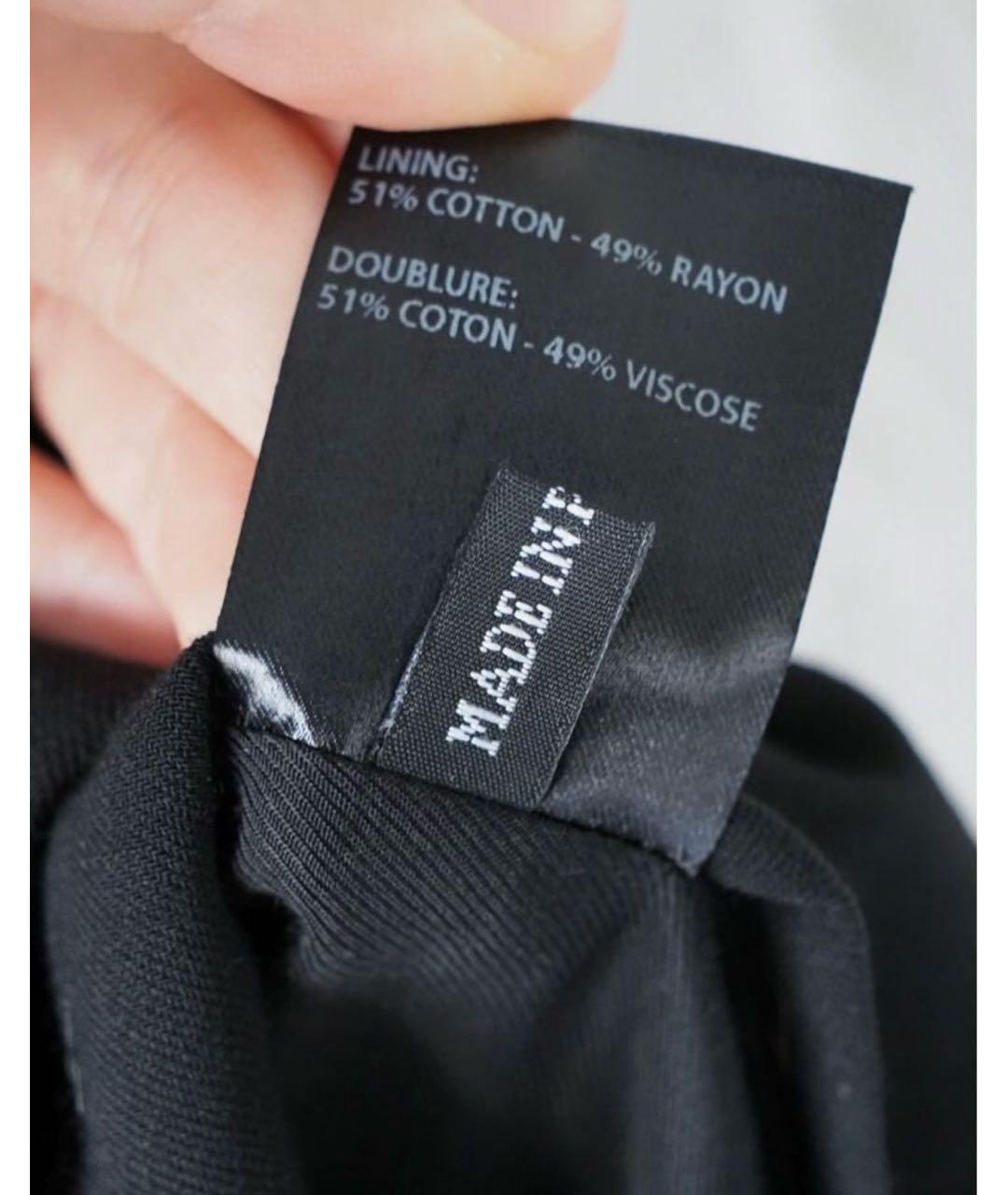 ANN DEMEULEMEESTER Черное хлопковое повседневное платье, фото 5