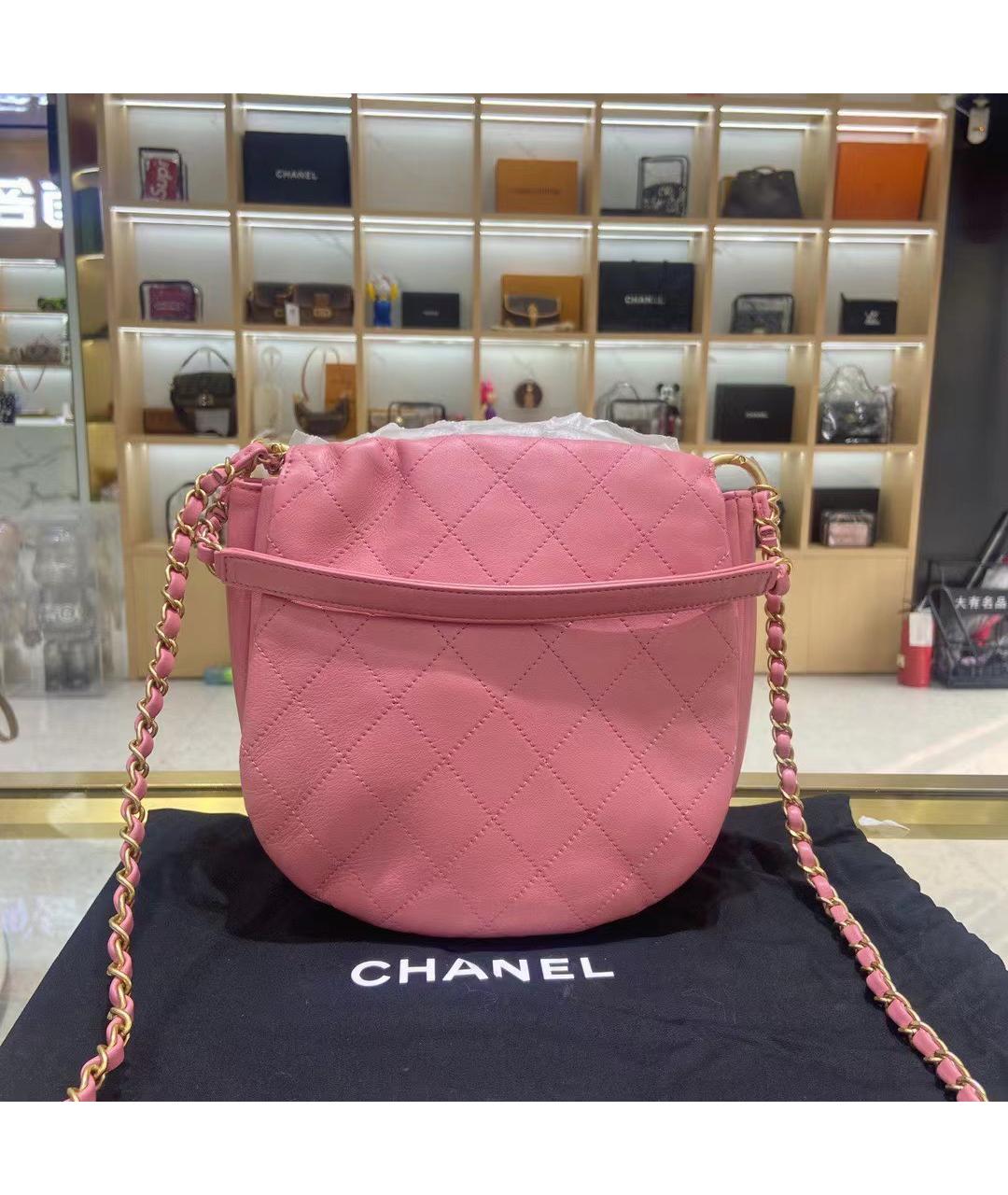 CHANEL Розовая кожаная сумка через плечо, фото 3
