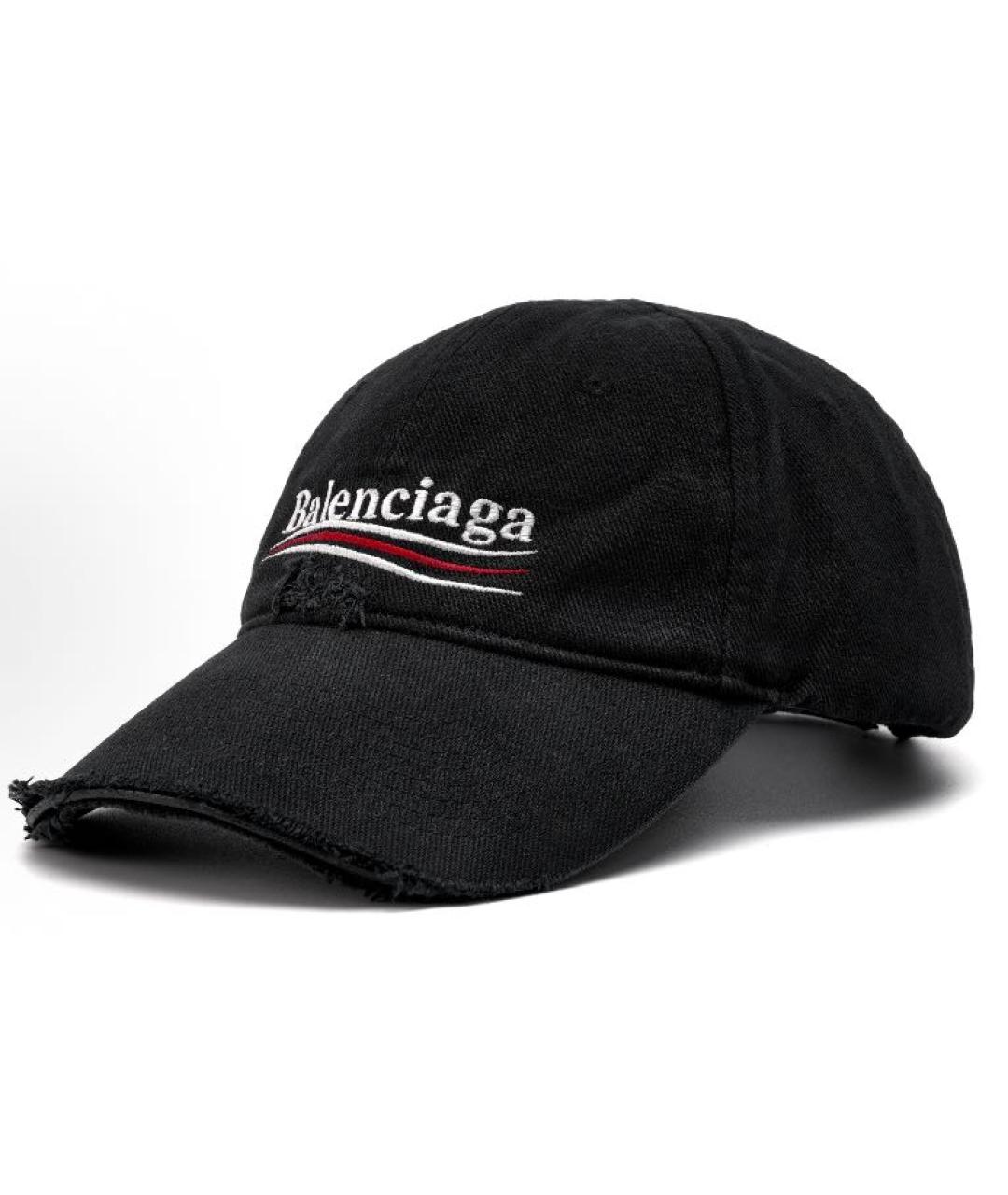 BALENCIAGA Черная хлопковая кепка, фото 2