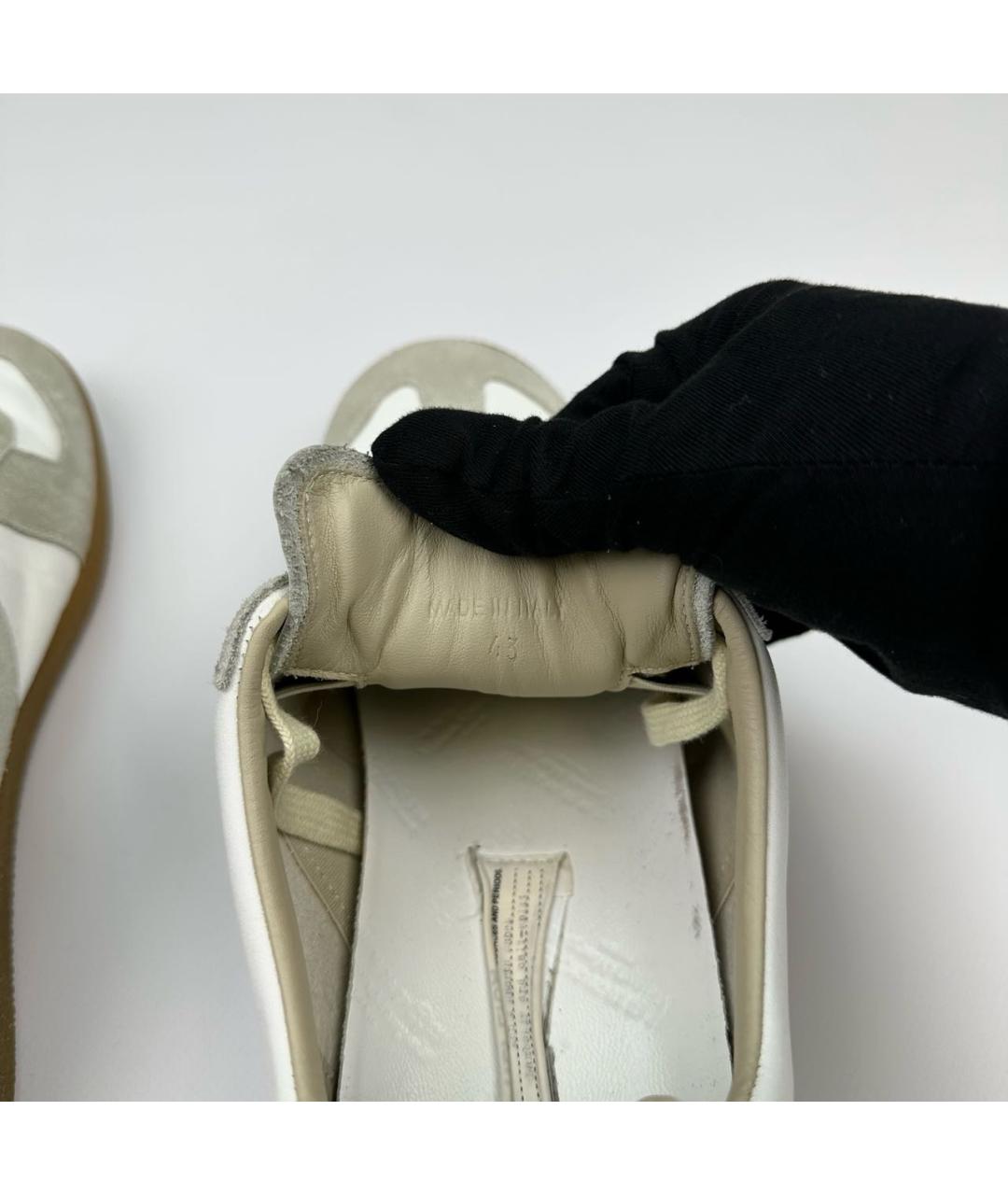 MAISON MARGIELA Бежевые замшевые низкие кроссовки / кеды, фото 5