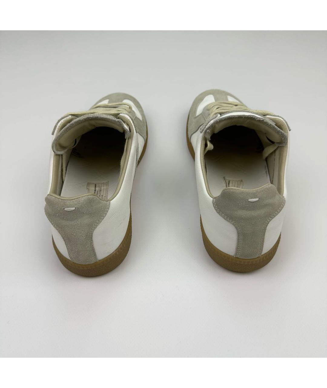 MAISON MARGIELA Бежевые замшевые низкие кроссовки / кеды, фото 4