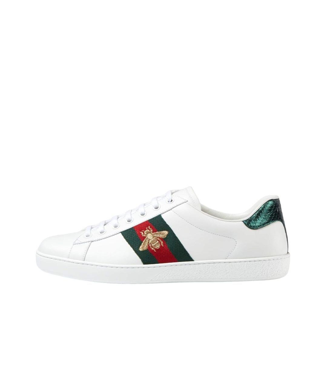 GUCCI Белые кожаные кеды, фото 9