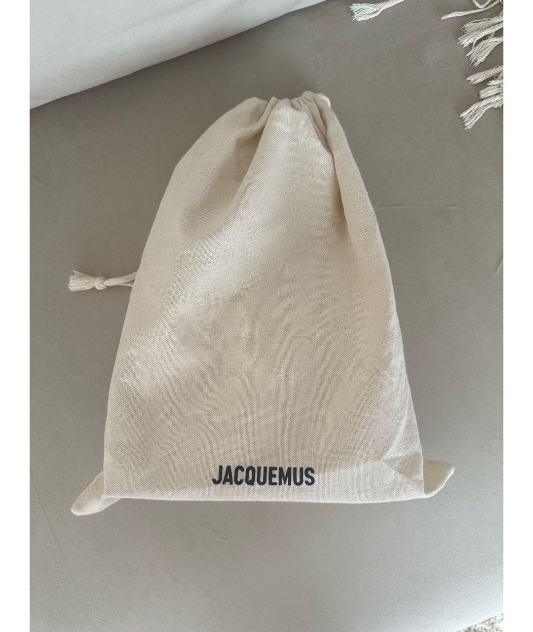 JACQUEMUS Белая кожаная сумка с короткими ручками, фото 8
