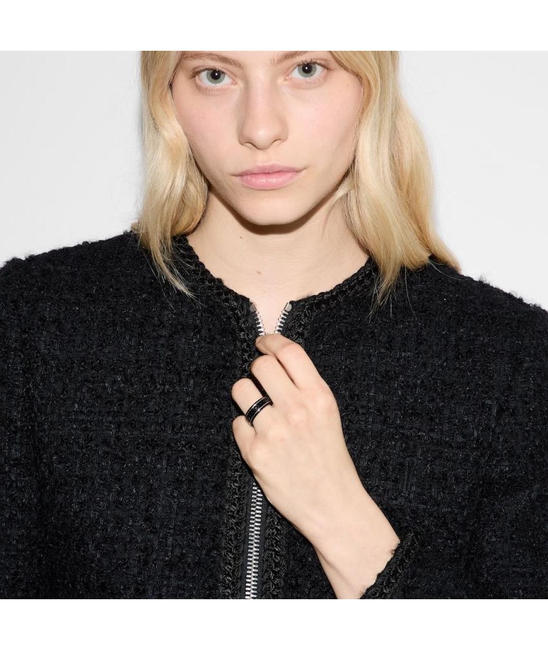 GUCCI Черное кольцо из белого золота, фото 2