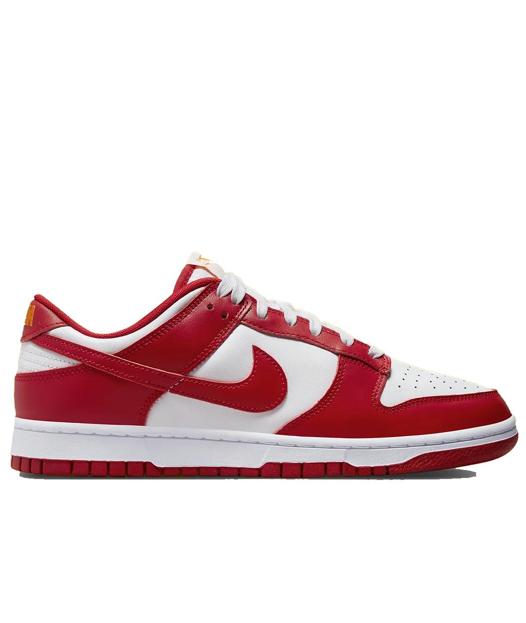 NIKE Красные кожаные низкие кроссовки / кеды, фото 1