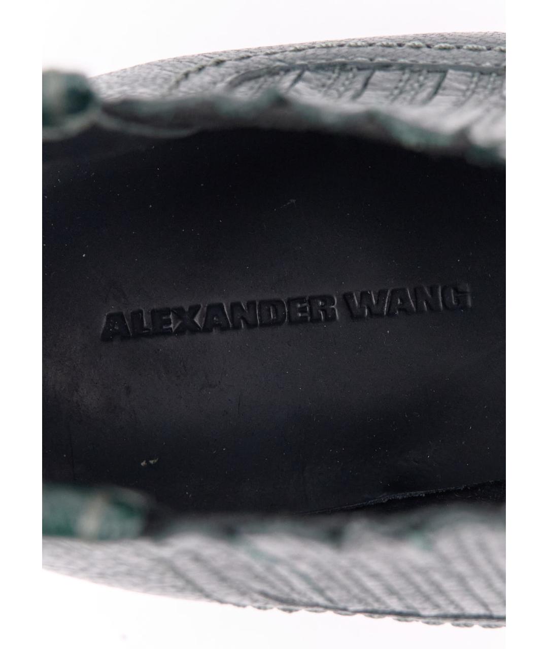 ALEXANDER WANG Зеленые кожаные ботильоны, фото 5