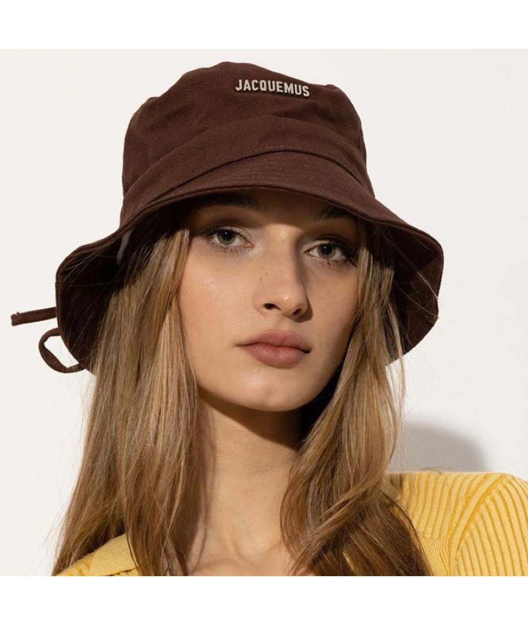 JACQUEMUS Коричневая хлопковая панама, фото 3