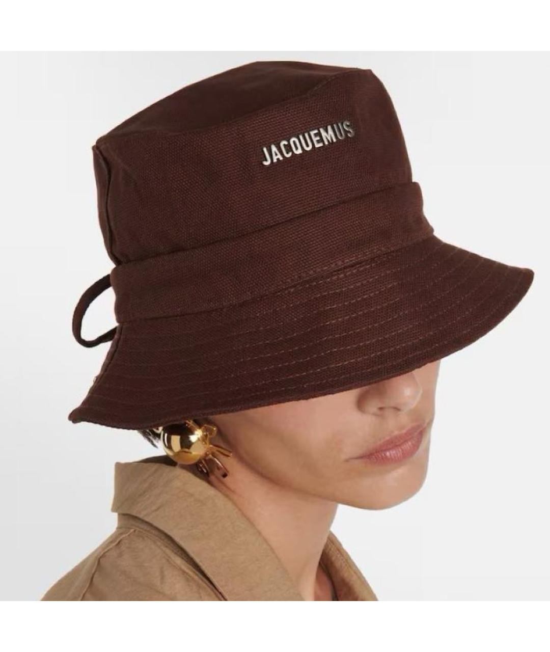 JACQUEMUS Коричневая хлопковая панама, фото 2