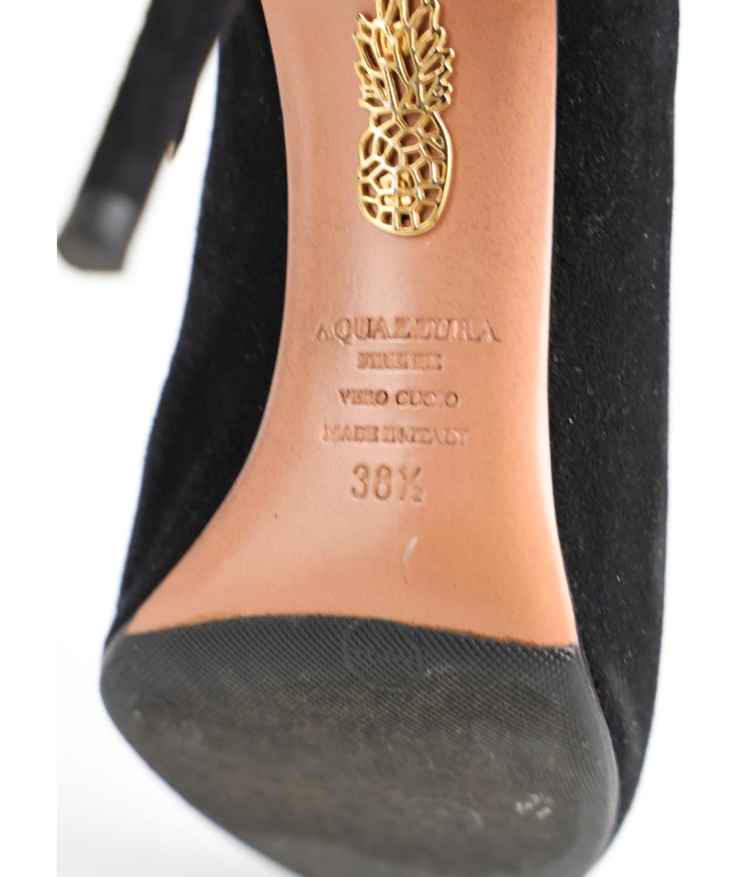 AQUAZZURA Черные замшевые ботильоны, фото 5