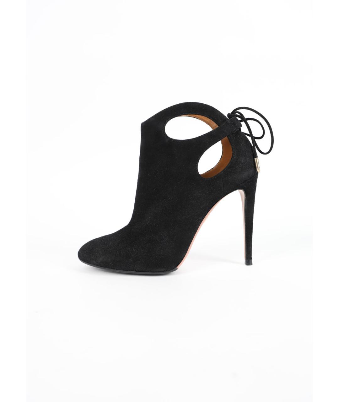 AQUAZZURA Черные замшевые ботильоны, фото 6