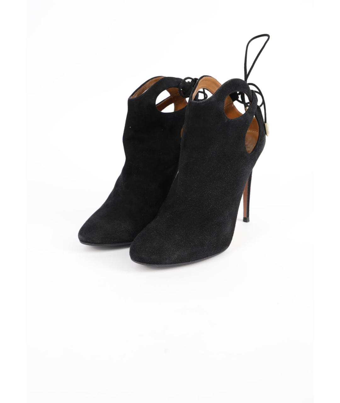 AQUAZZURA Черные замшевые ботильоны, фото 3