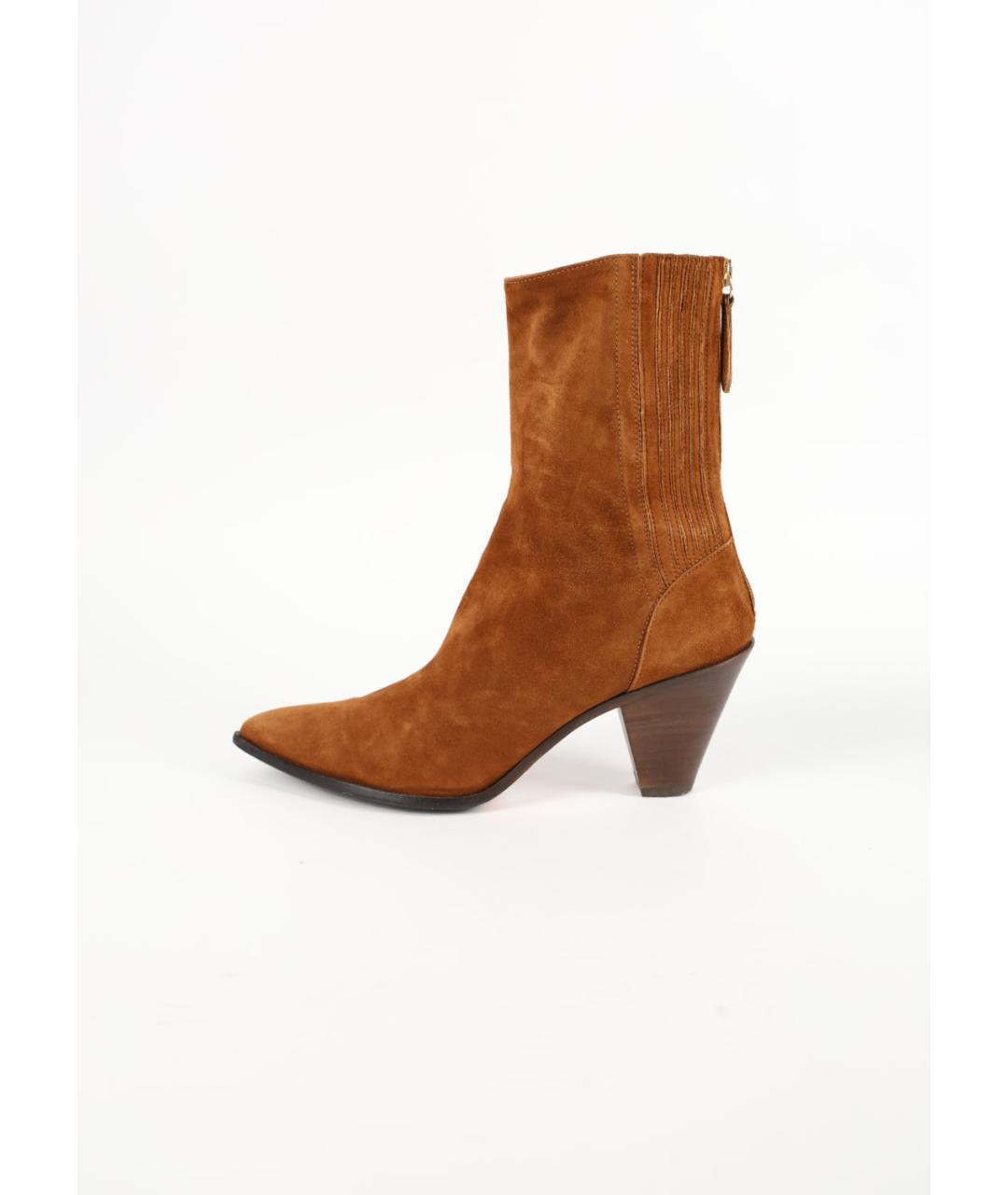 AQUAZZURA Коричневые замшевые ботильоны, фото 6