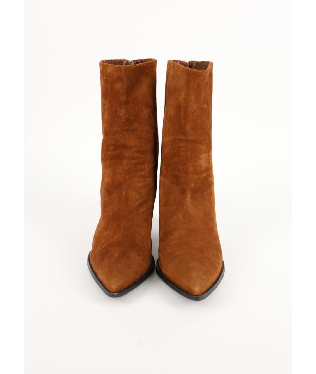 AQUAZZURA Коричневые замшевые ботильоны, фото 2