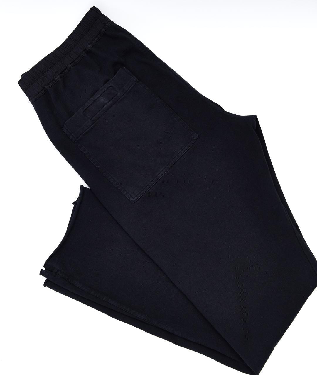 RICK OWENS Черные хлопковые повседневные брюки, фото 4
