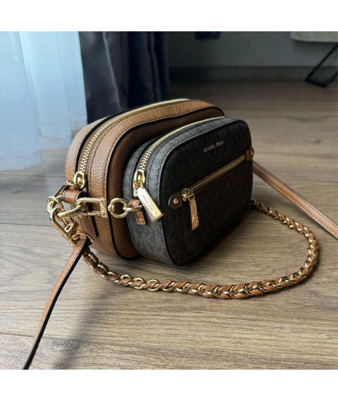 MICHAEL MICHAEL KORS Коричневая кожаная сумка через плечо, фото 2
