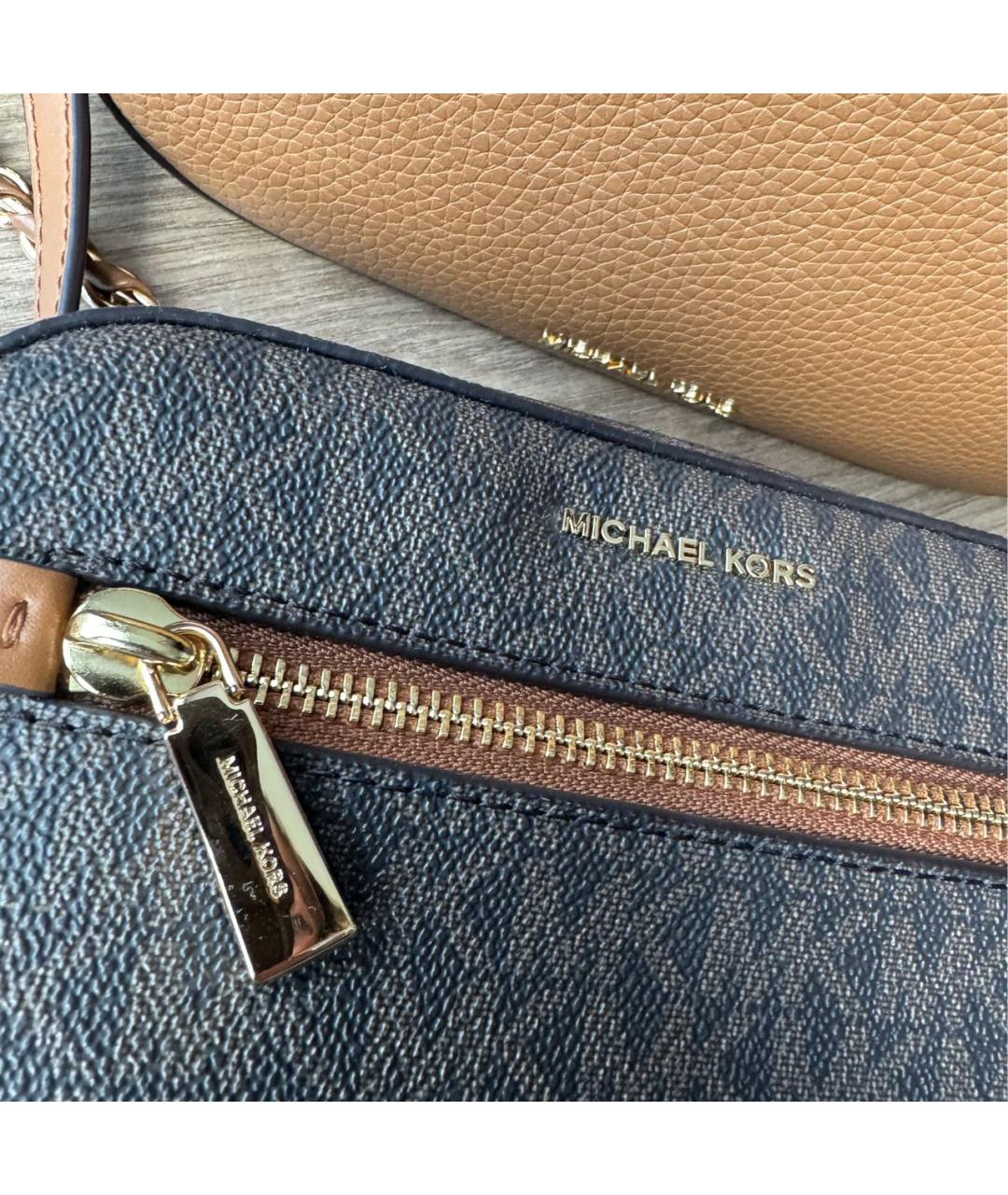 MICHAEL MICHAEL KORS Коричневая кожаная сумка через плечо, фото 5