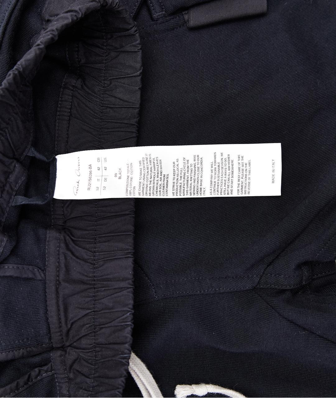 RICK OWENS Черные хлопковые повседневные брюки, фото 6