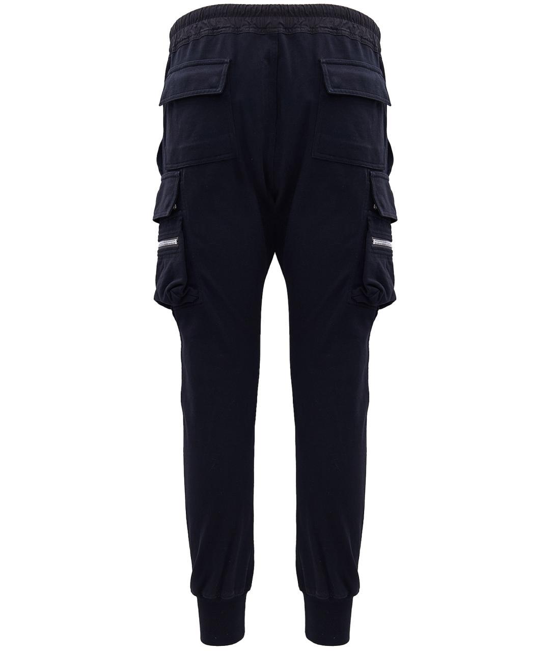 RICK OWENS Черные хлопковые повседневные брюки, фото 2