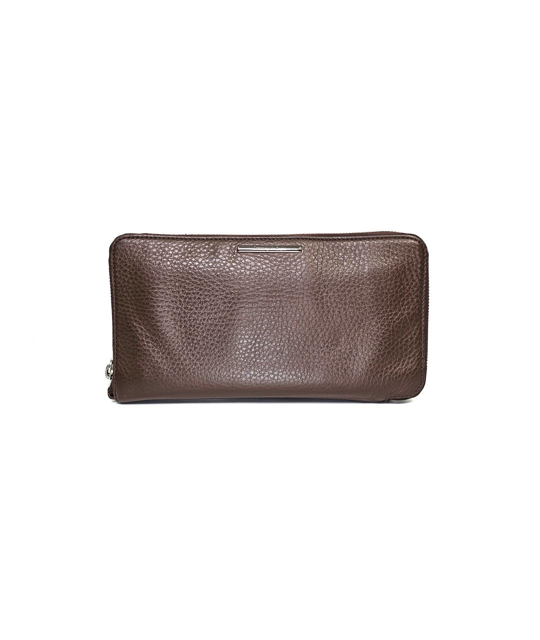 ERMENEGILDO ZEGNA Коричневый кожаный кошелек, фото 10