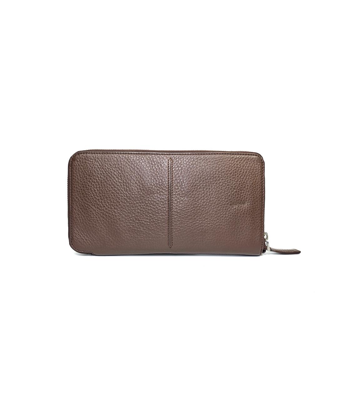 ERMENEGILDO ZEGNA Коричневый кожаный кошелек, фото 3