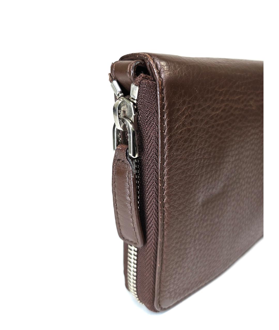 ERMENEGILDO ZEGNA Коричневый кожаный кошелек, фото 7