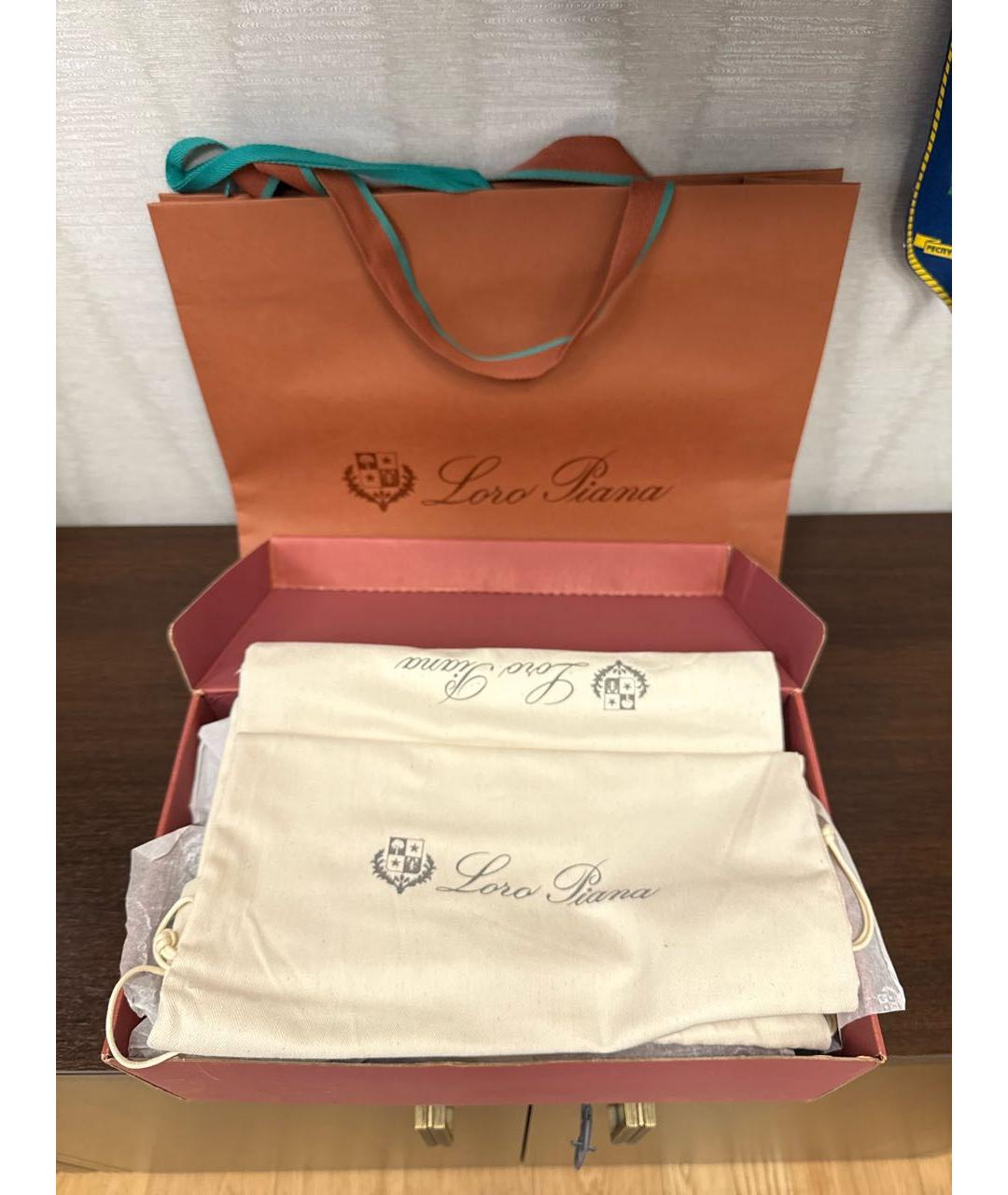 LORO PIANA Коричневые замшевые низкие ботинки, фото 5