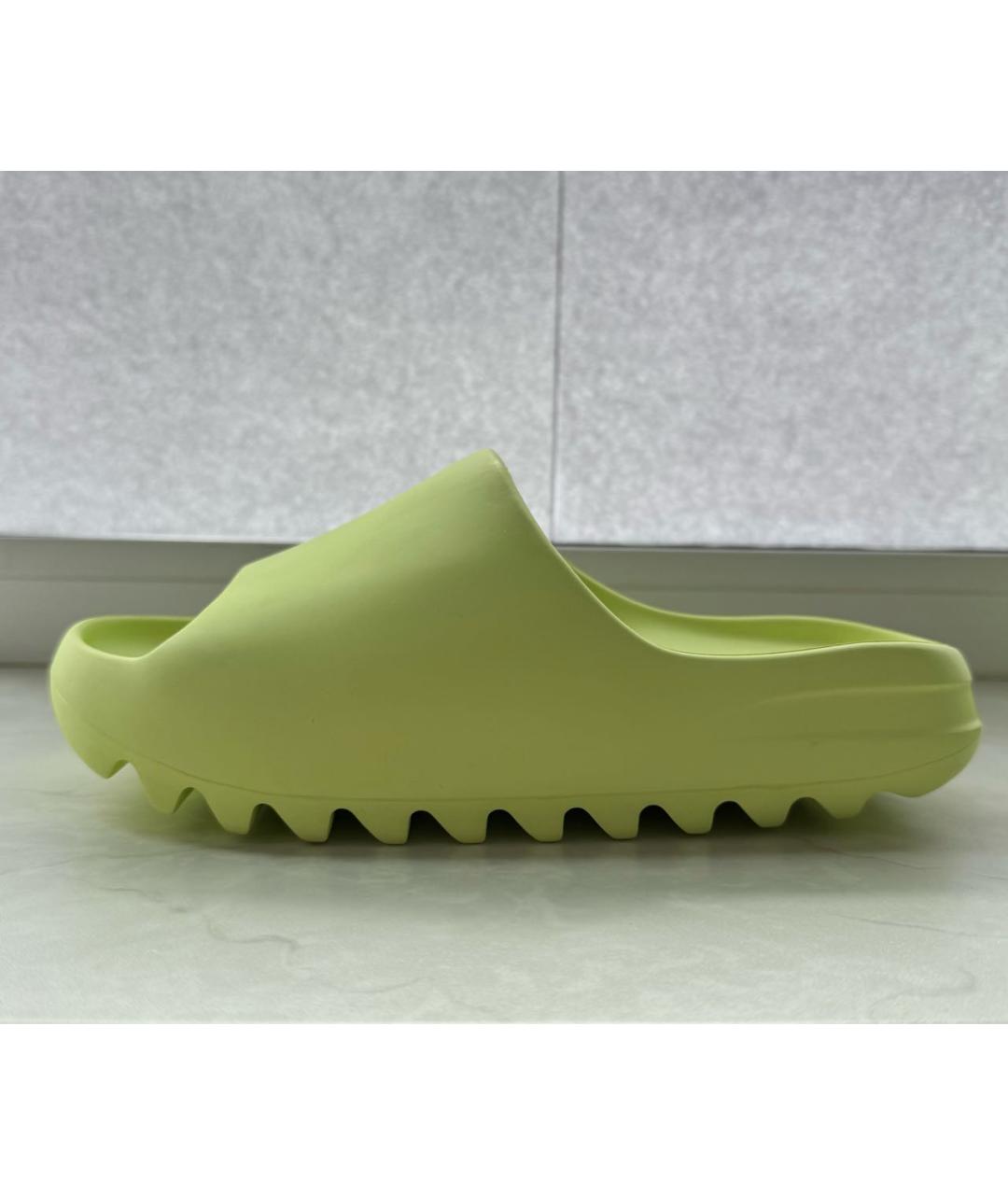 ADIDAS YEEZY Салатовые резиновые шлепанцы, фото 3