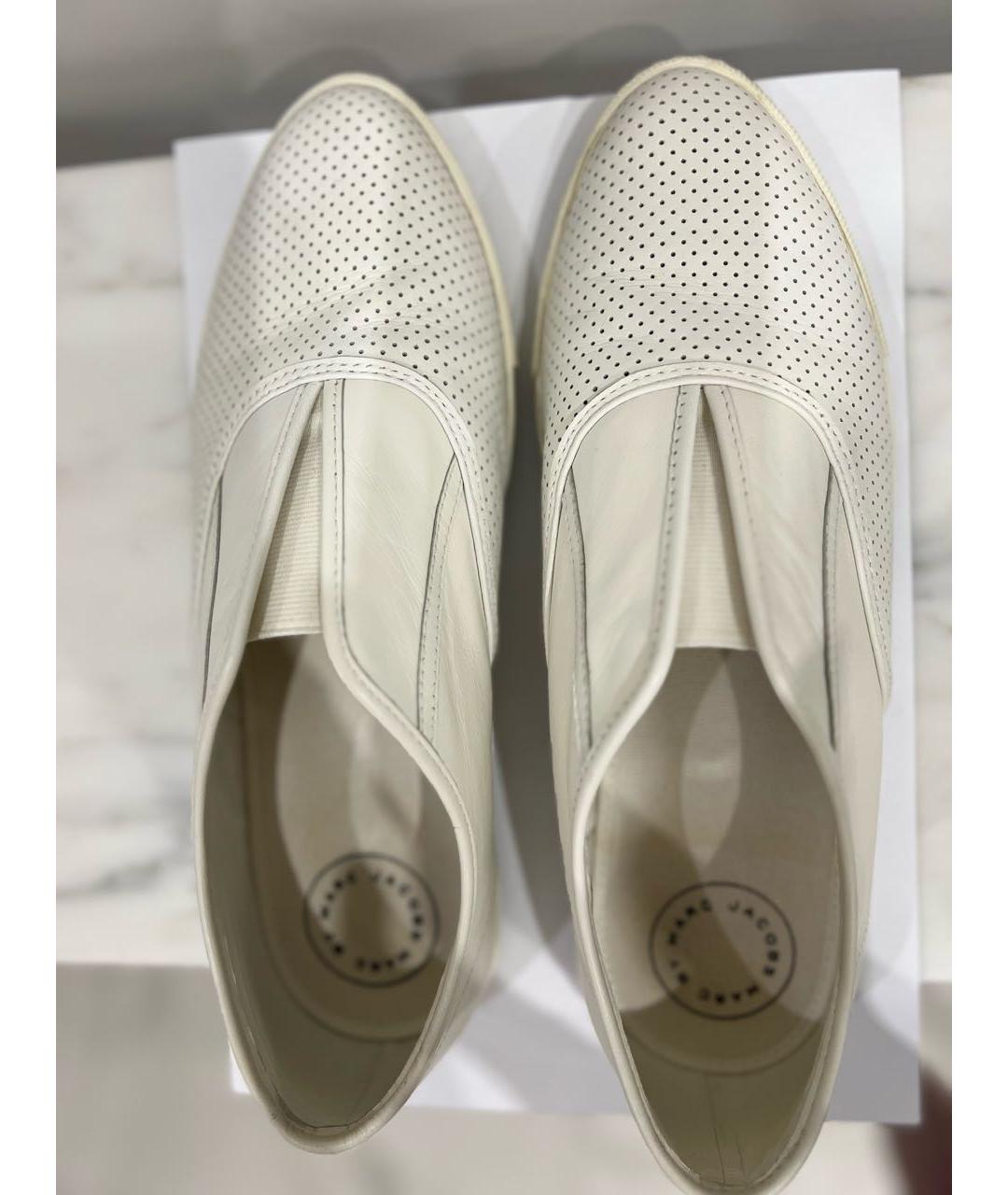 MARC BY MARC JACOBS Белые кожаные слипоны, фото 3