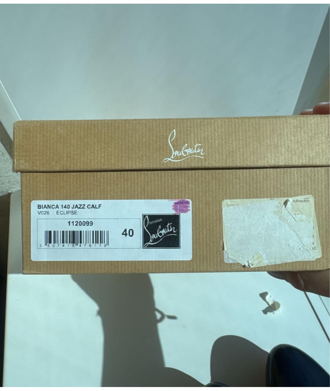 CHRISTIAN LOUBOUTIN Темно-синие кожаные туфли, фото 7