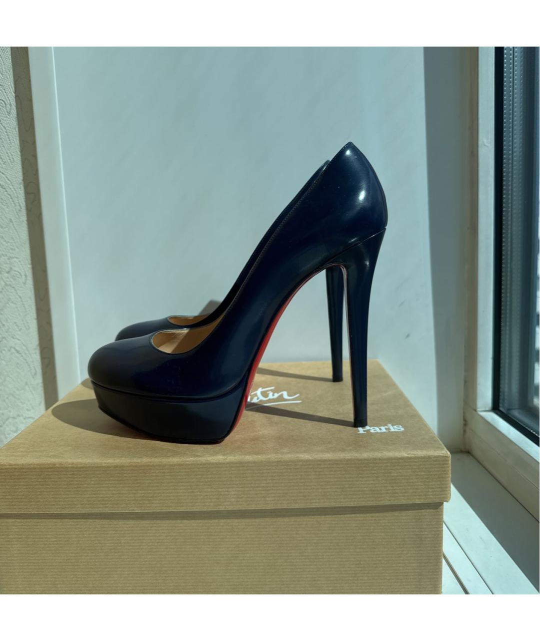 CHRISTIAN LOUBOUTIN Темно-синие кожаные туфли, фото 8