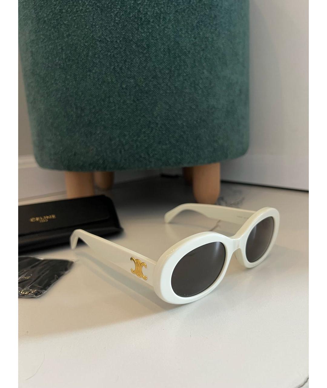 CELINE Белые пластиковые солнцезащитные очки, фото 5