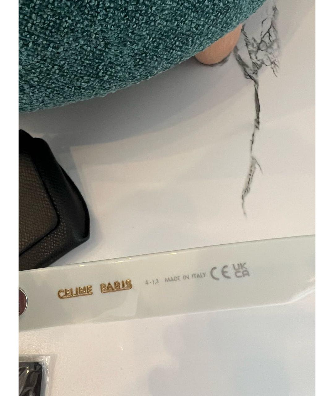 CELINE Белые пластиковые солнцезащитные очки, фото 3