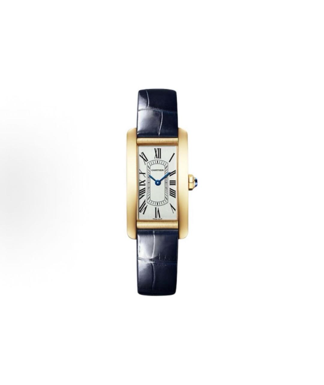 CARTIER Темно-синие часы из желтого золота, фото 2