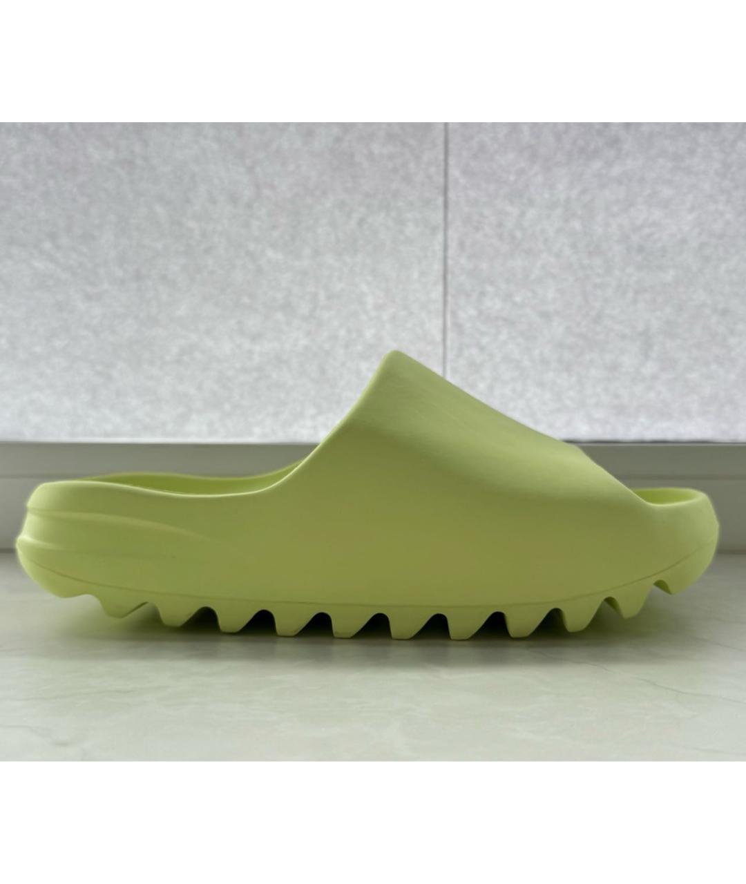 ADIDAS YEEZY Салатовые резиновые шлепанцы, фото 7