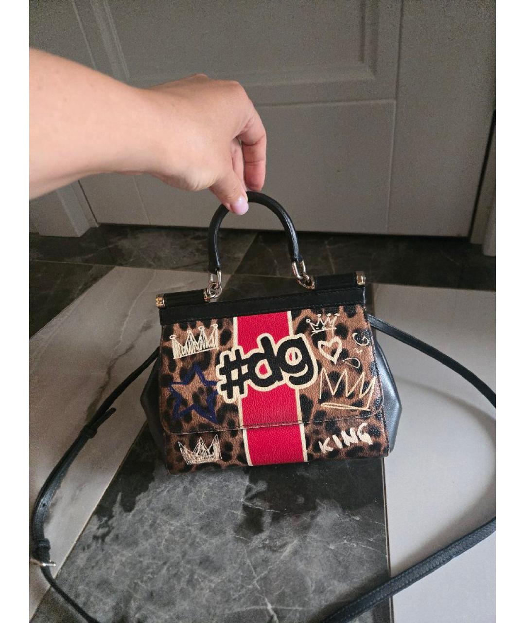 DOLCE&GABBANA Мульти кожаная сумка с короткими ручками, фото 2