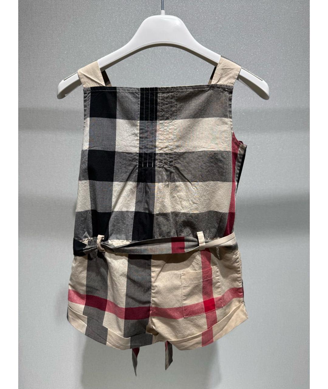 BURBERRY Бежевый хлопковый комбинезон, фото 4