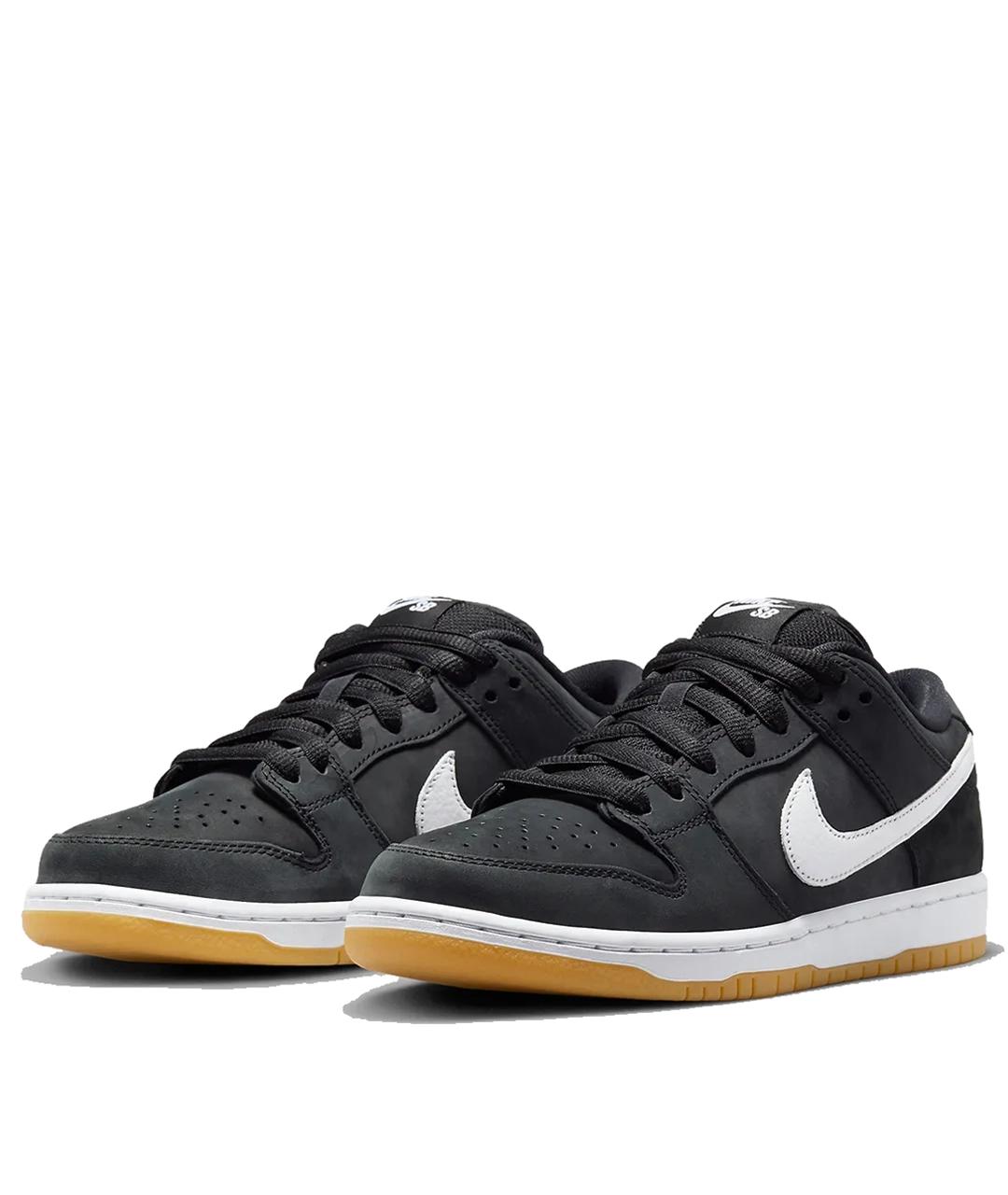 NIKE Черные кожаные низкие кроссовки / кеды, фото 2