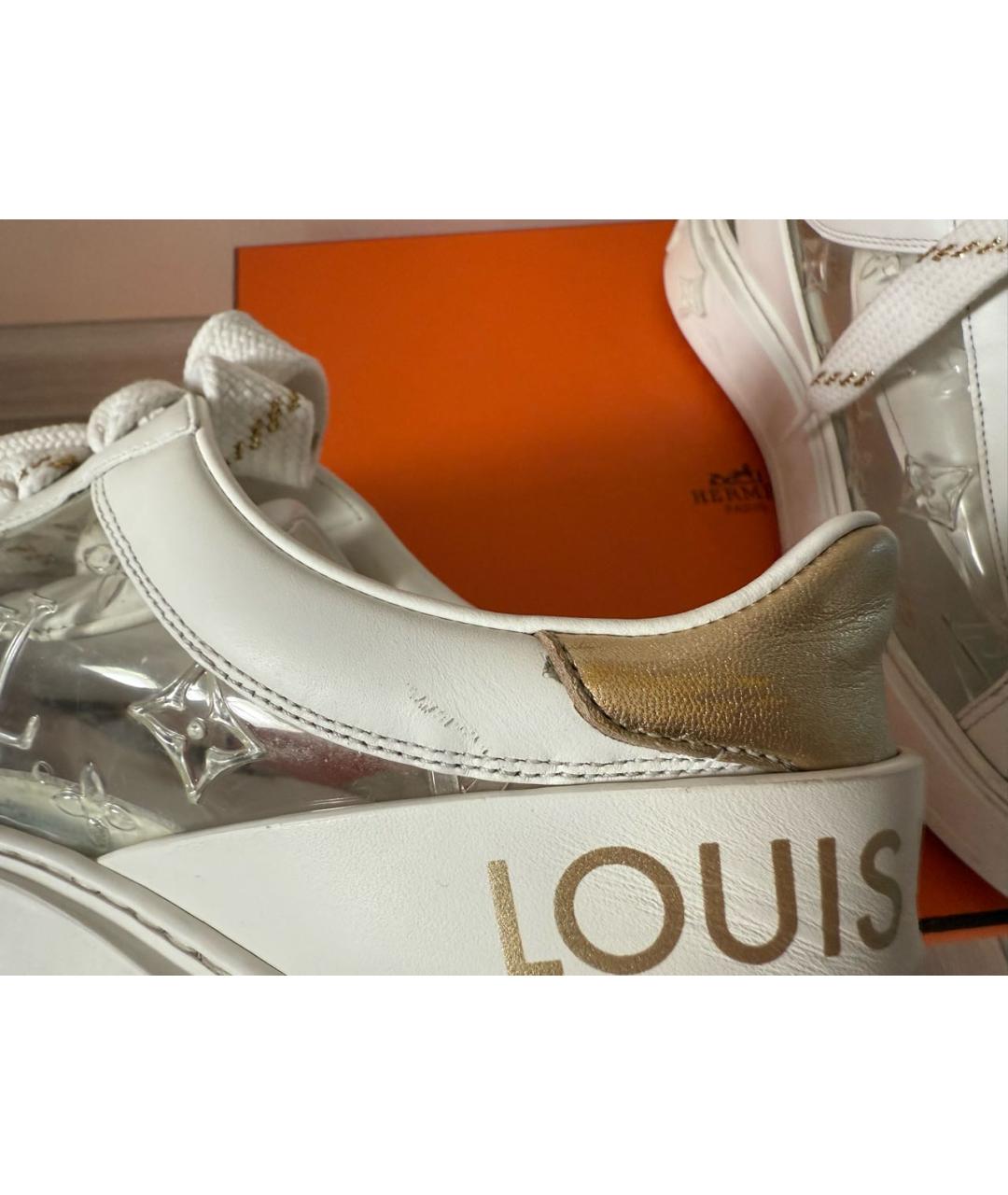LOUIS VUITTON Белые кожаные кроссовки, фото 5