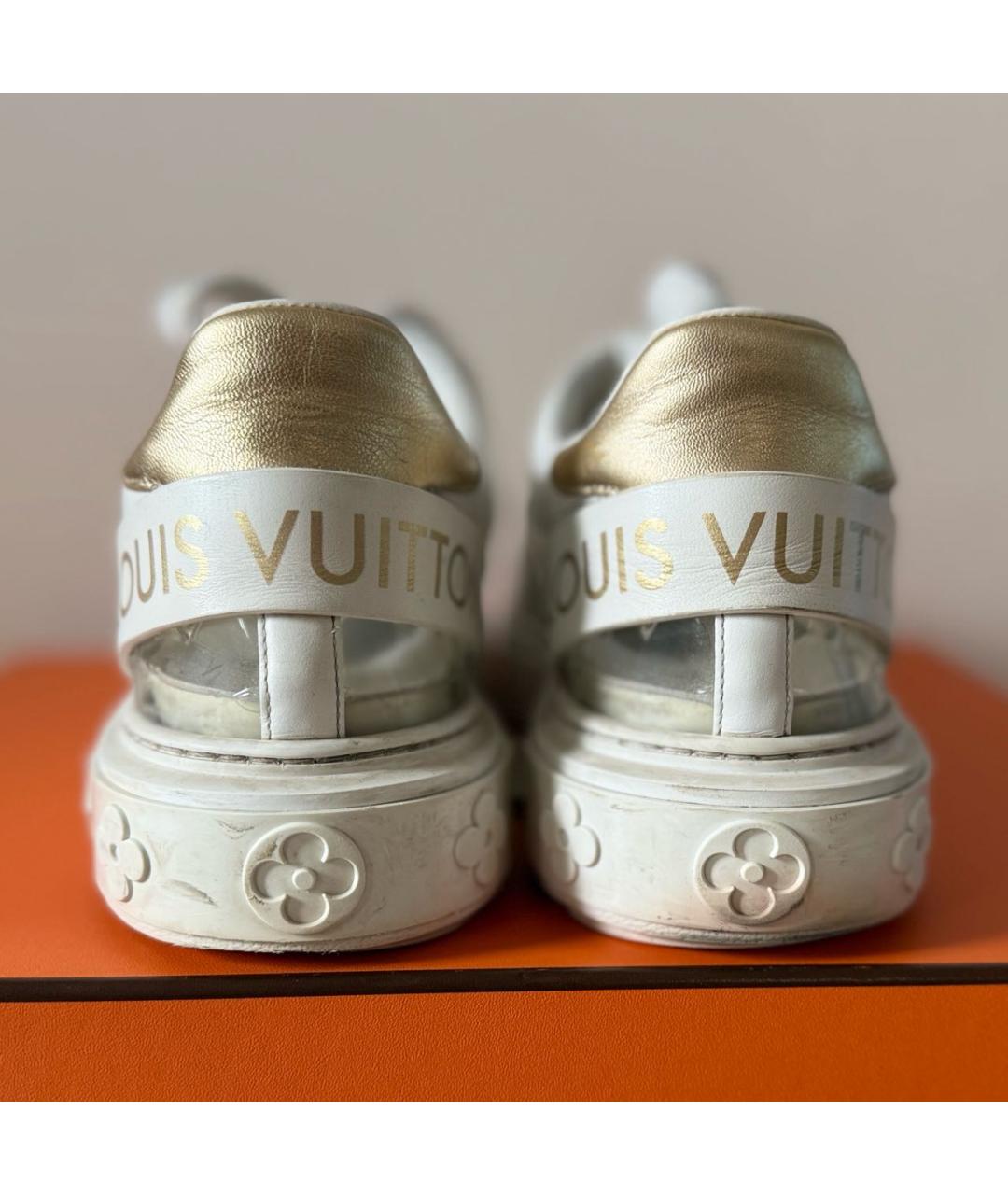 LOUIS VUITTON Белые кожаные кроссовки, фото 4