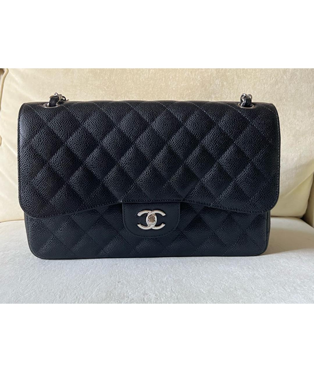 CHANEL Черная кожаная сумка тоут, фото 8